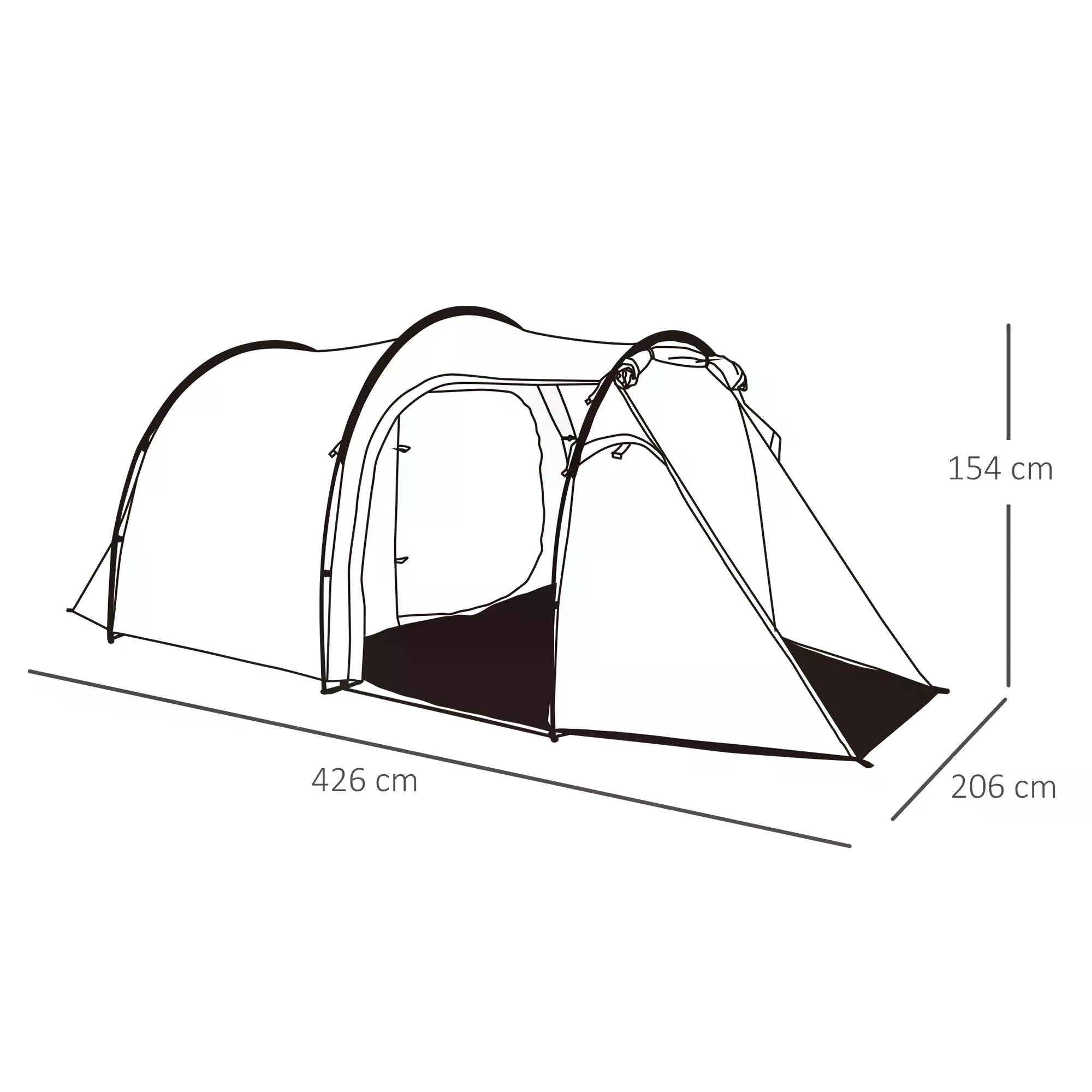 Camping Dome Tent 2 Room for 3-4 Person with Weatherproof Screen Room Vestibule Backpacking Tent Lightweight for Fishing & Hiking Dark Grey-2