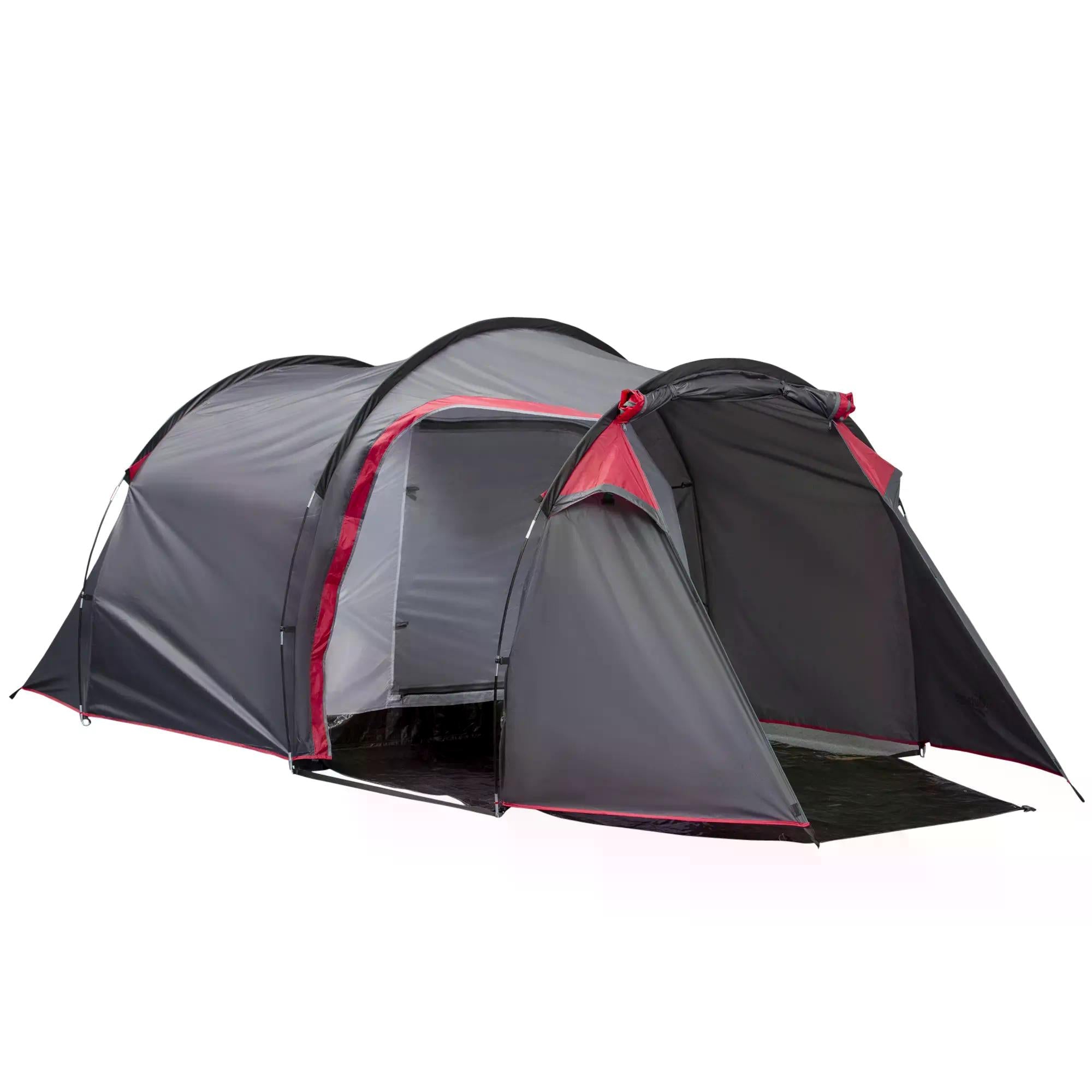 Camping Dome Tent 2 Room for 3-4 Person with Weatherproof Screen Room Vestibule Backpacking Tent Lightweight for Fishing & Hiking Dark Grey-1
