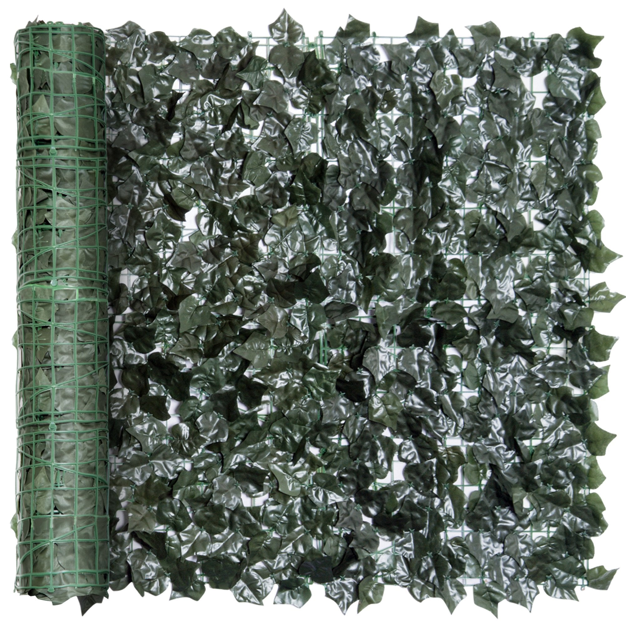 Artificial Leaf Screen Panel, 2.4x1 m-Dark Green-1