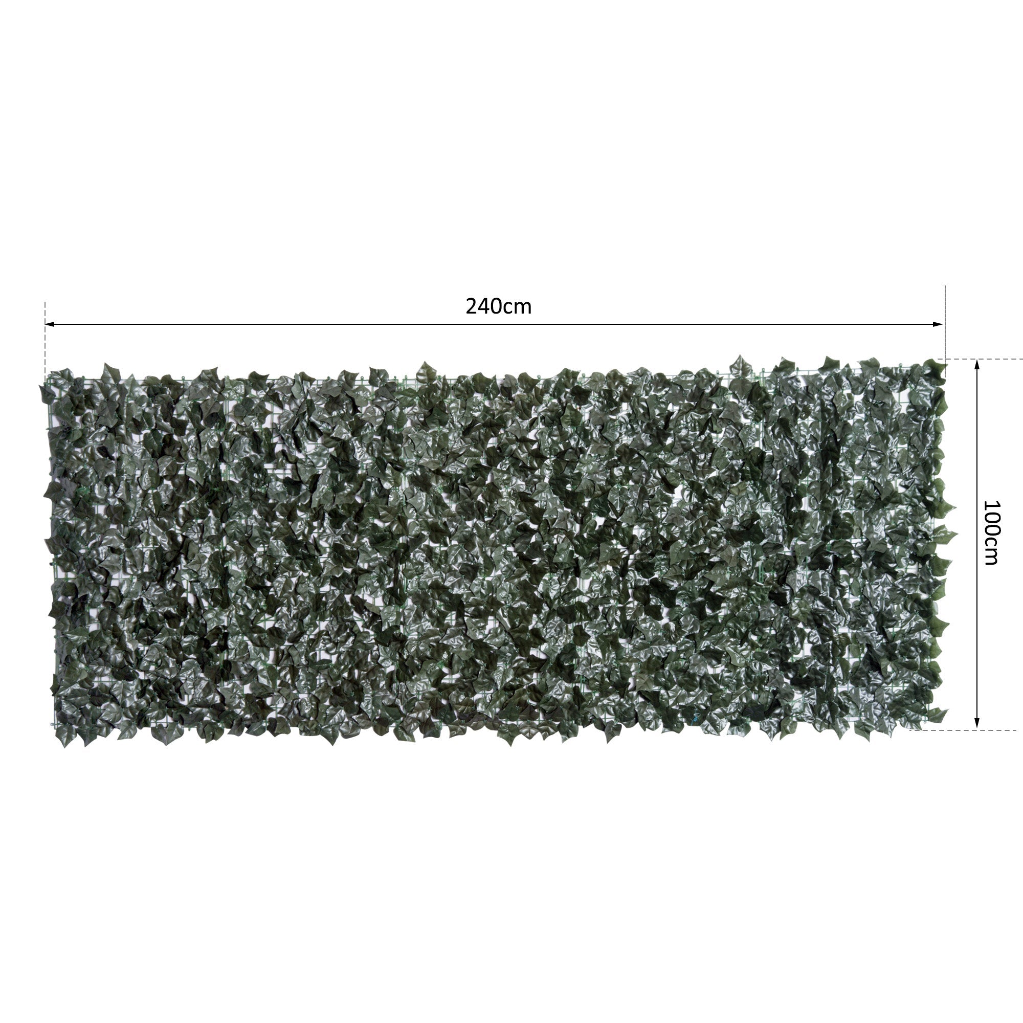 Artificial Leaf Screen Panel, 2.4x1 m-Dark Green-2