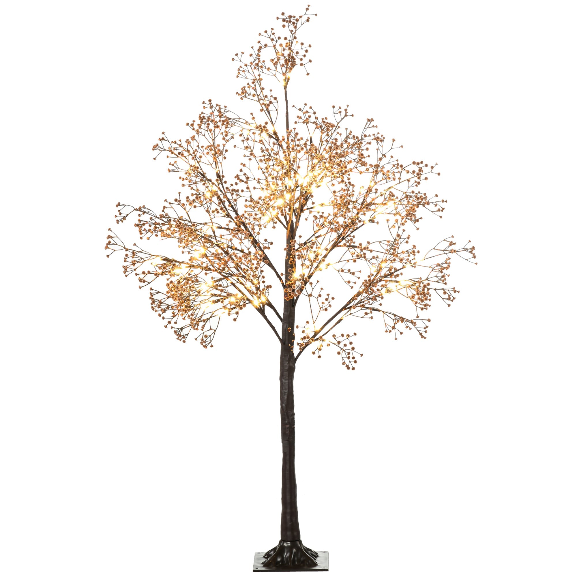 4ft Artificial Gypsophila Blossom Tree Light with 72 Warm White LED Light, Baby Breath Flowers for Home Party Wedding, Indoor and Outdoor Use-0