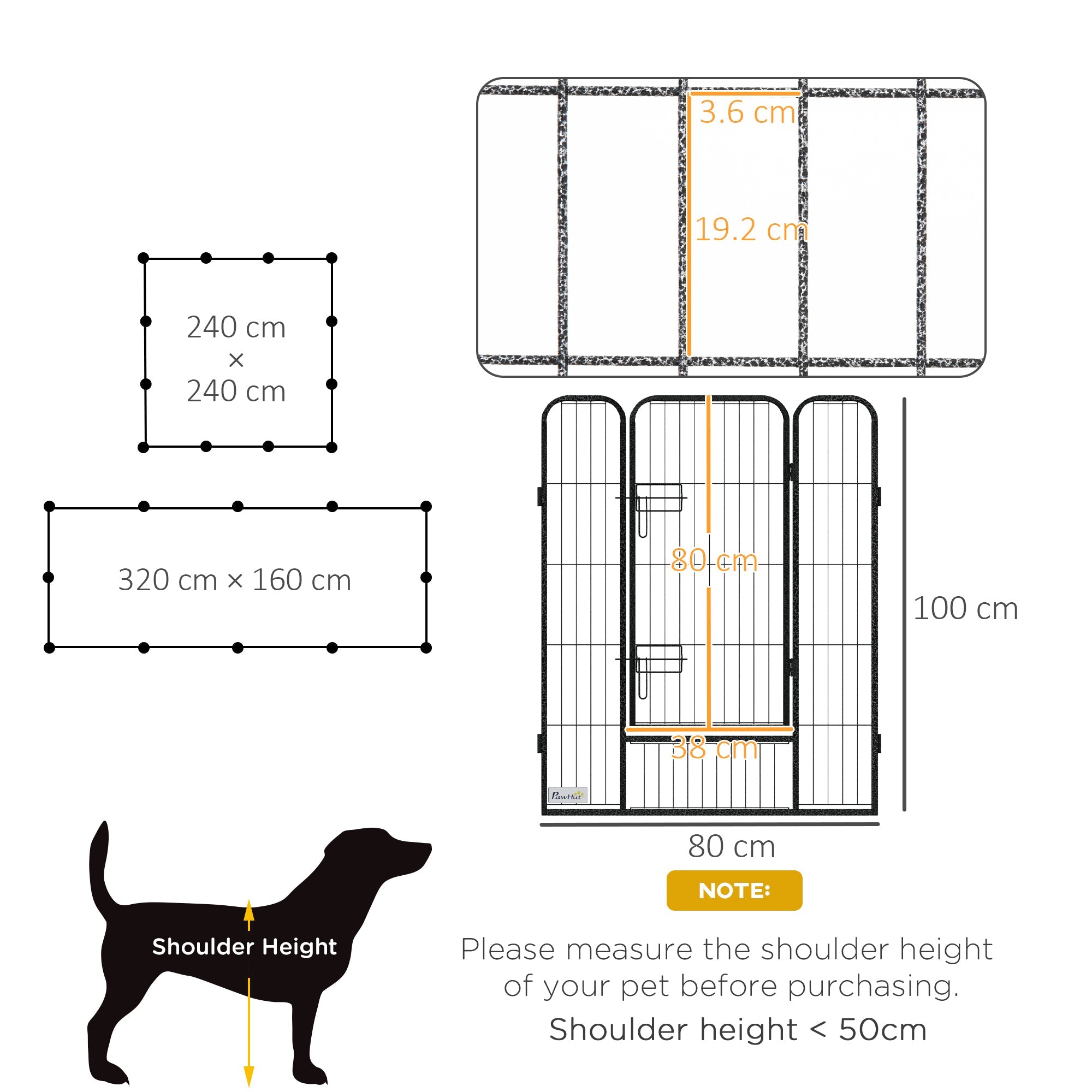 Heavy Duty Puppy Play Pen, 12 Panels Pet Exercise Pet, Pet Playpen for Small, Medium and Large Dogs-2