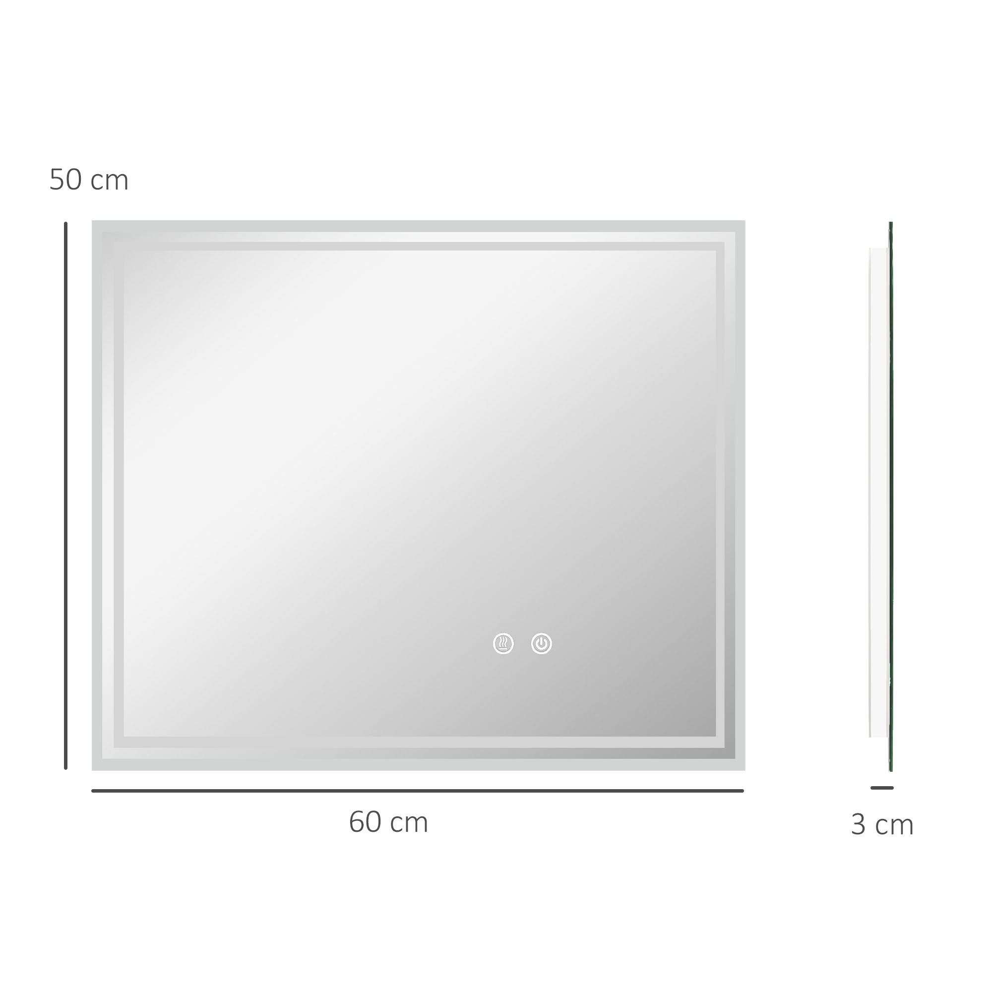 LED Bathroom Mirror with Lights, Illuminated Makeup Mirror, Vanity Mirror with 3 Colour, Smart Touch, Anti-Fog-2
