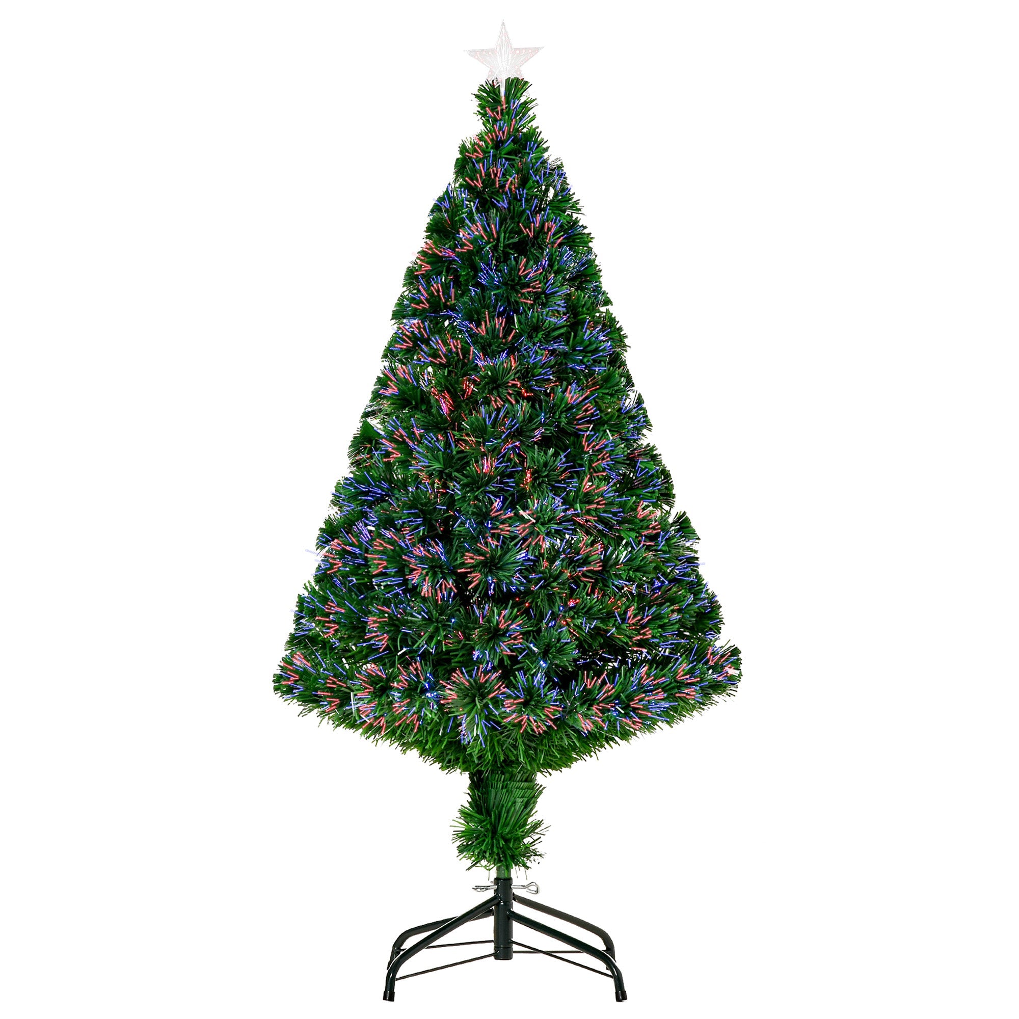 Prelit Christmas Tree Artificial Tree, Metal Base, Pre-Lit, 1.2m-0