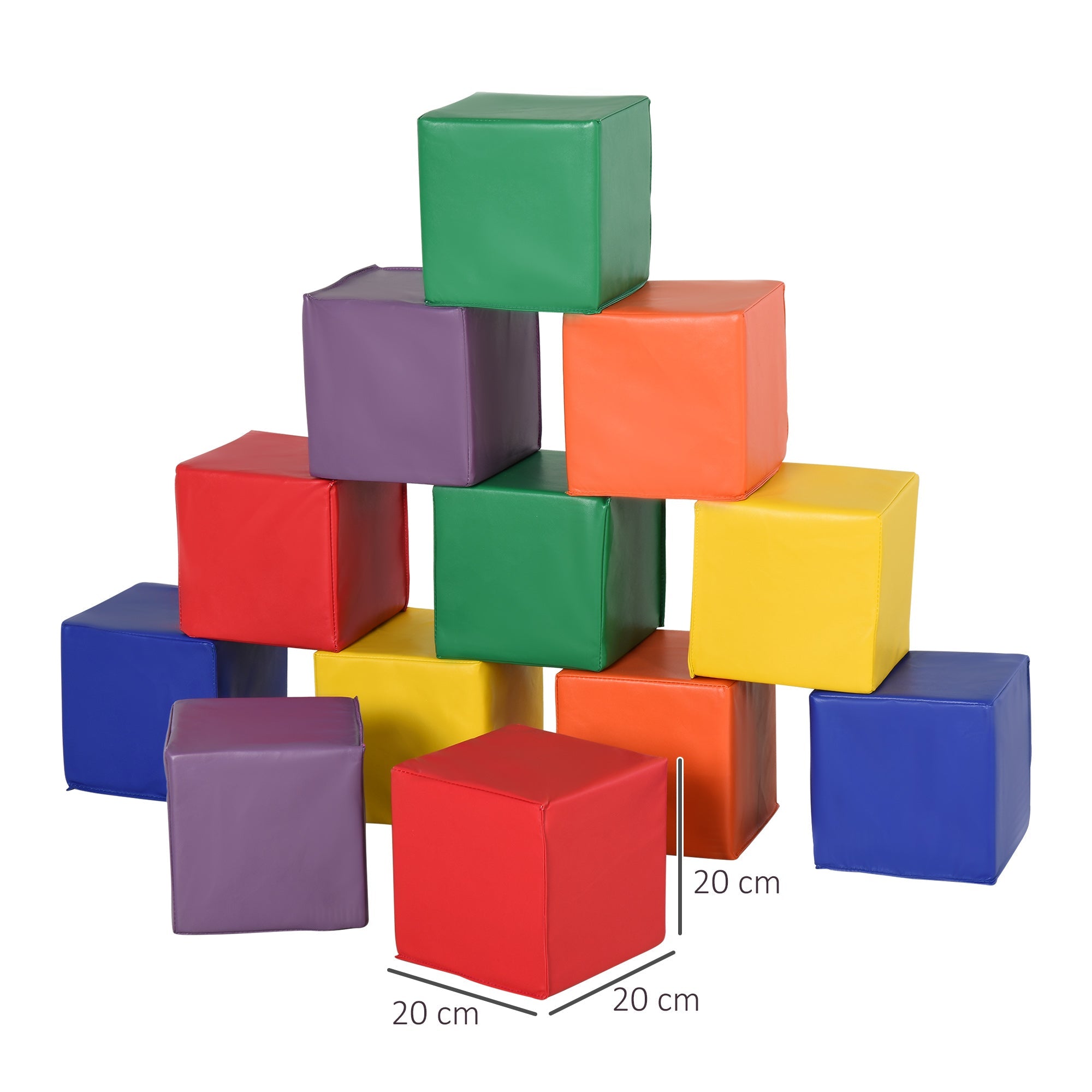 Kids 12-Piece PU Soft Stacking Blocks Multi-Colour-2