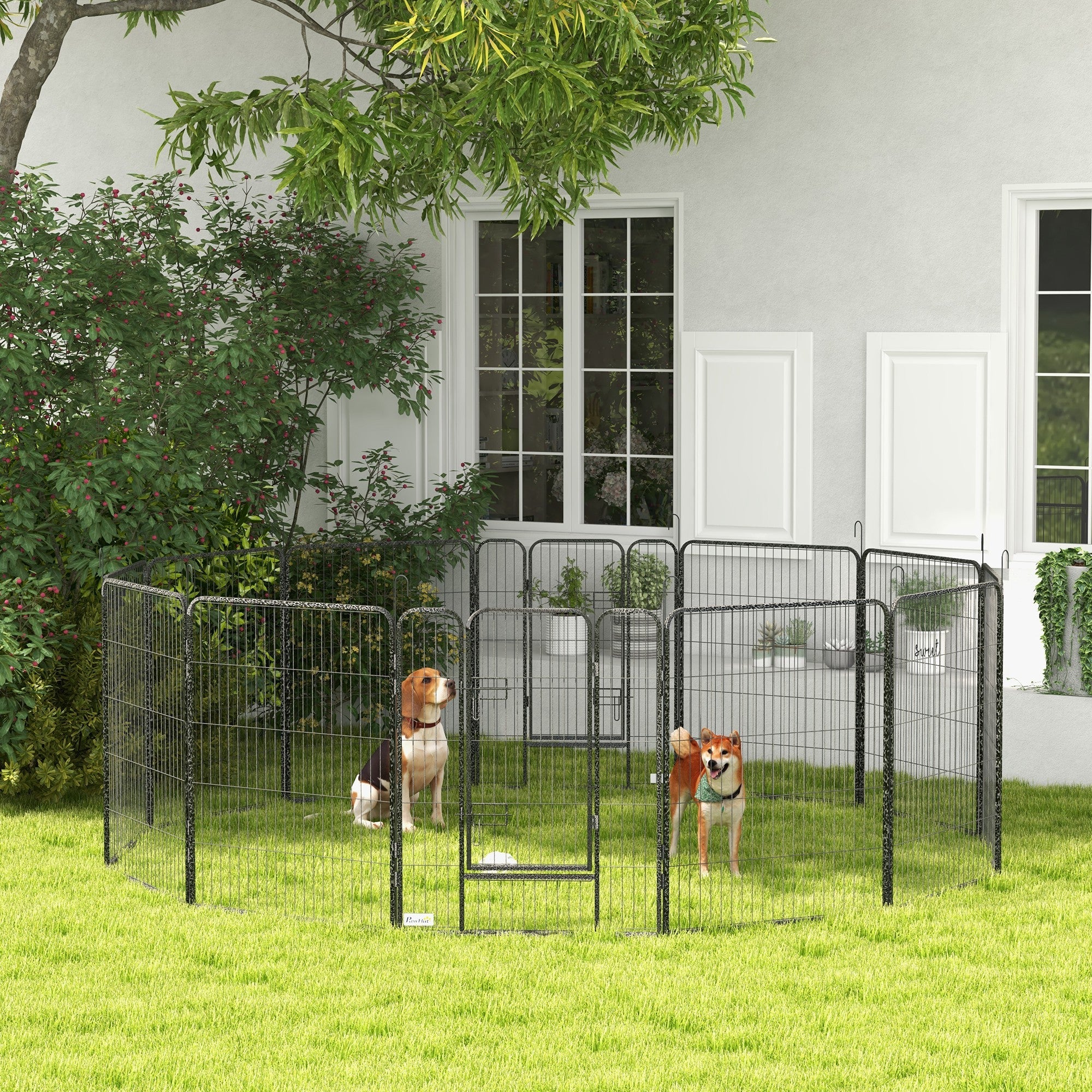 Heavy Duty Puppy Play Pen, 12 Panels Pet Exercise Pet, Pet Playpen for Small, Medium and Large Dogs-1