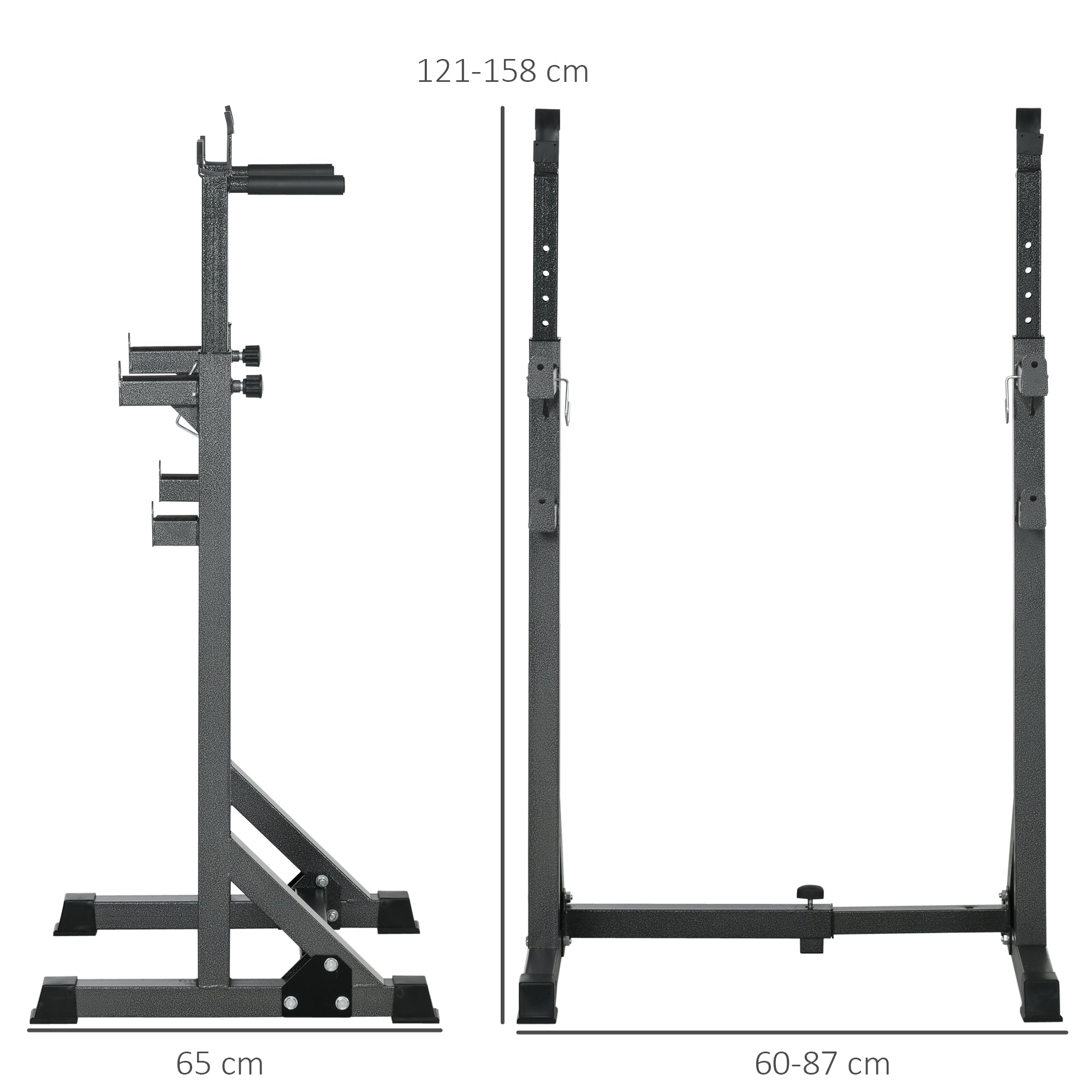 Heavy Duty Barbell Squat Rack with Dip Station, Adjustable and Multifunctional Weight Power Stand for Home Gym-2
