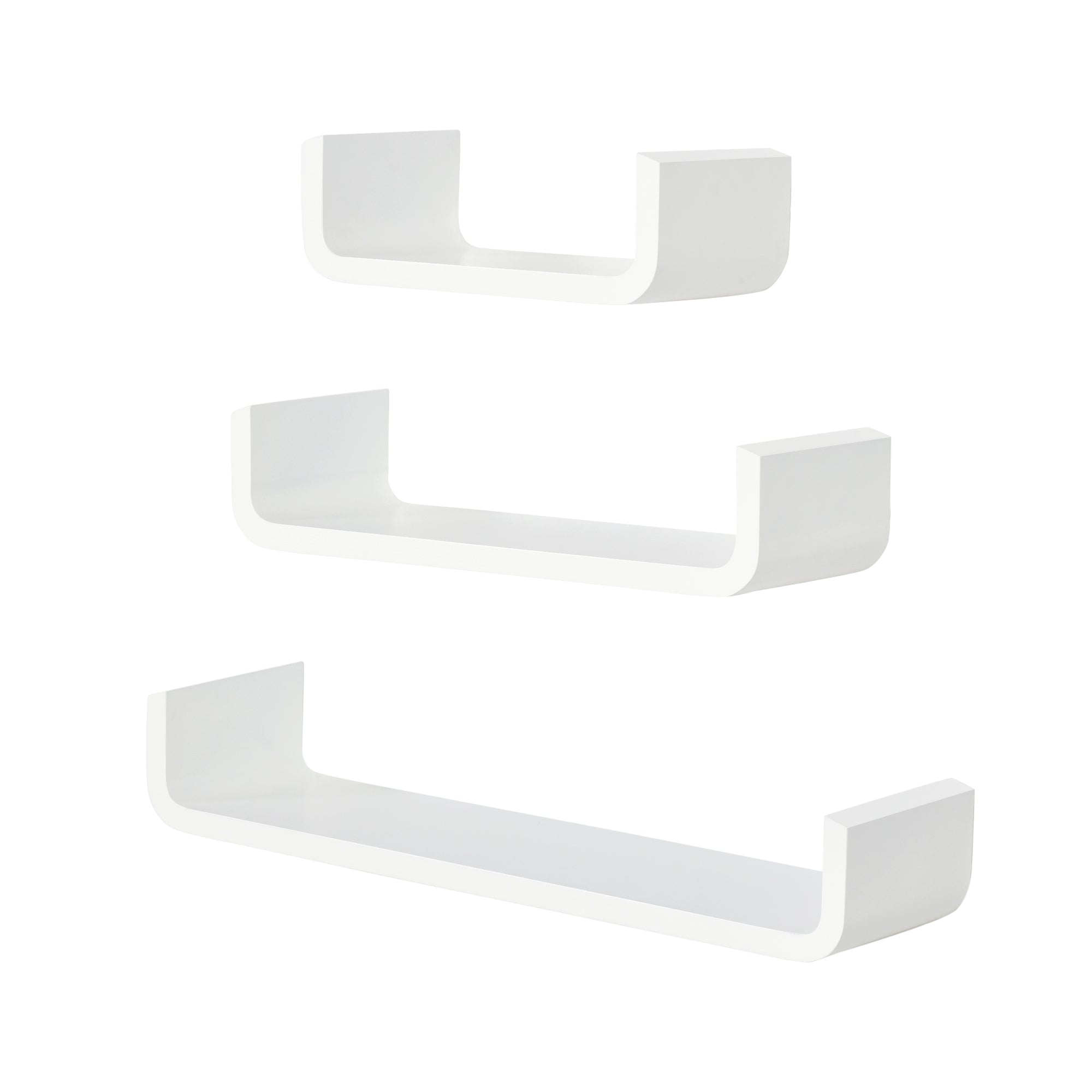 3 pcs U Shaped Shelves Set-White-0