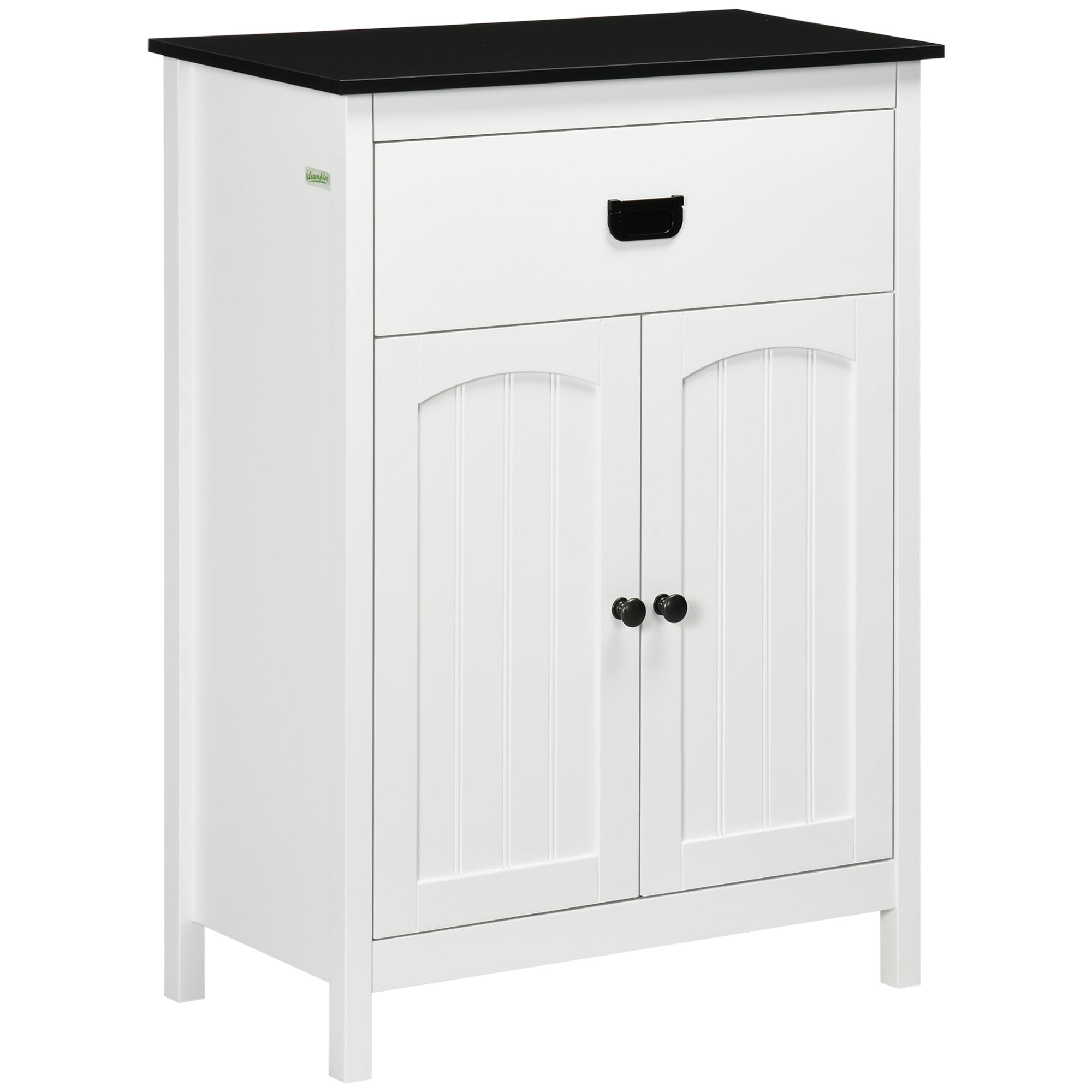 Bathroom Cabinet, Bathroom Storage Unit with Drawer, Double Door Cabinet, Adjustable Shelf for Living Room, White-0