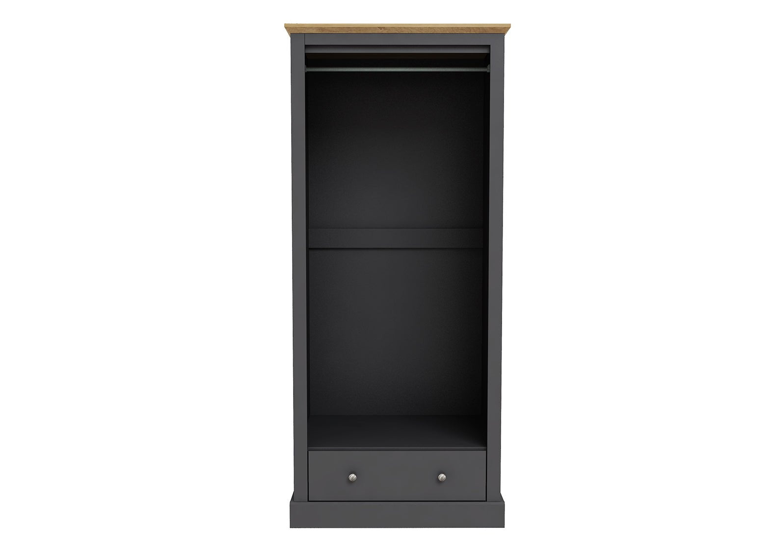 Devon 2 Door Wardrobe Charcoal-1