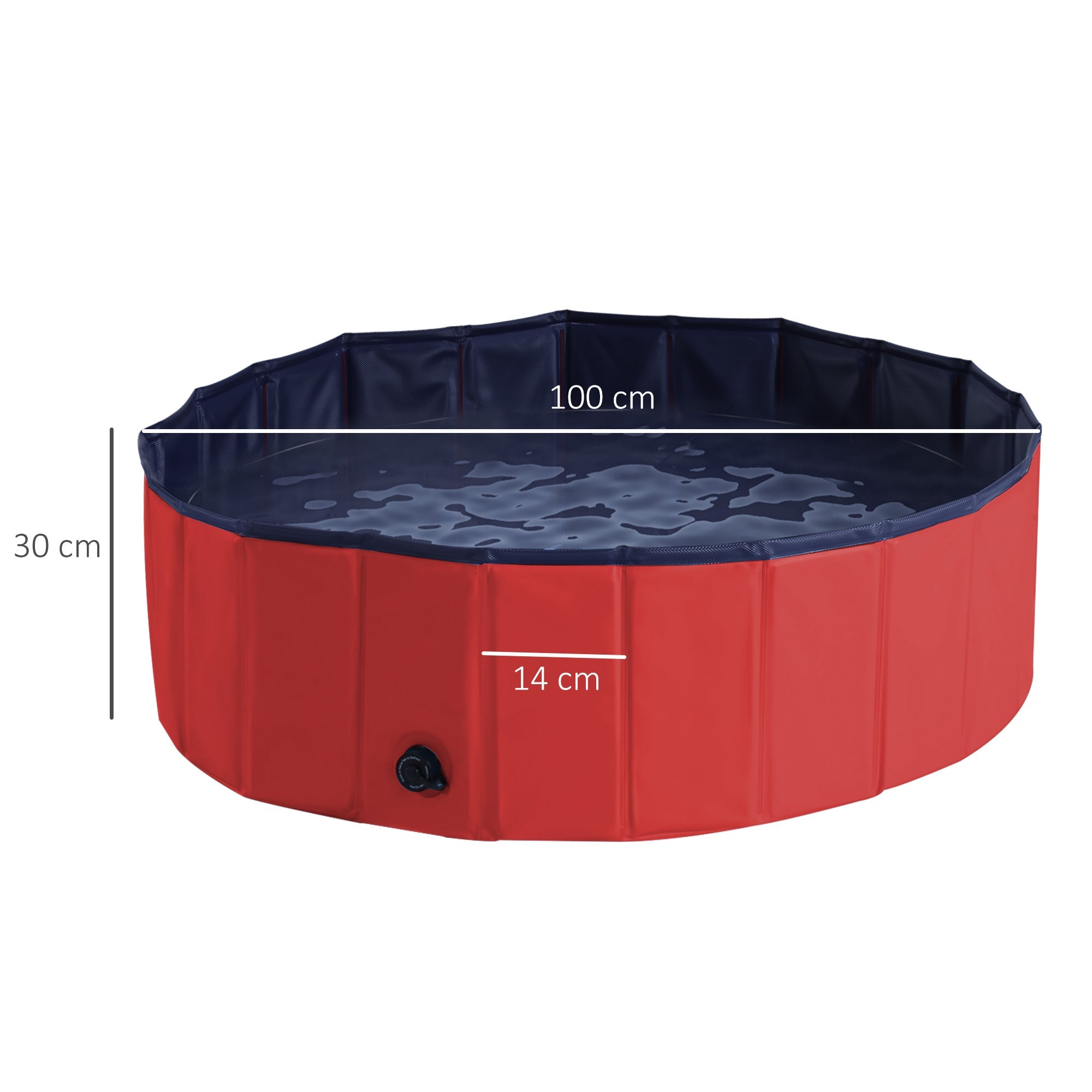 100x30H cm Pet Swimming Pool-Red-2