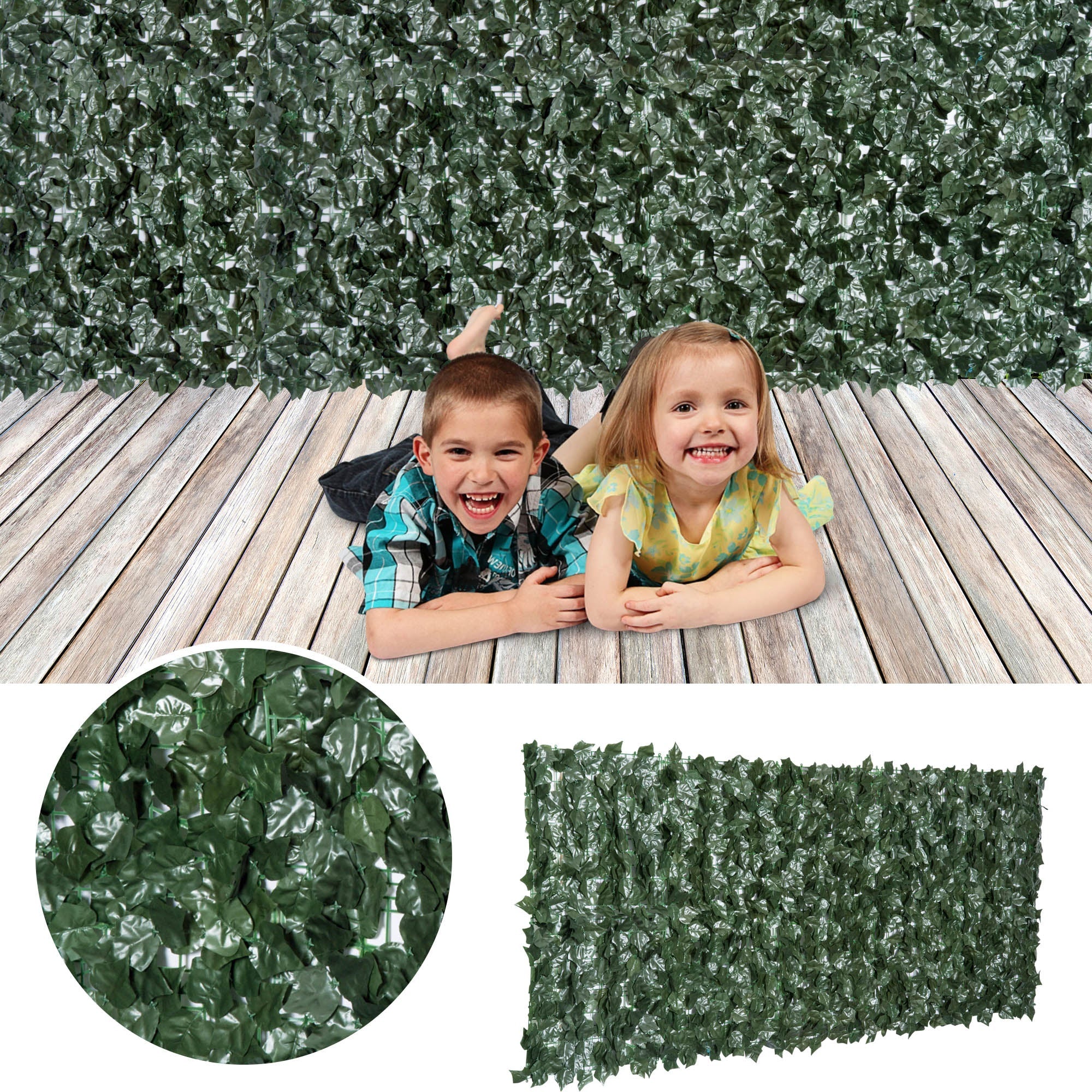 Artificial Leaf Screen Panel, 2.4x1 m-Dark Green-0