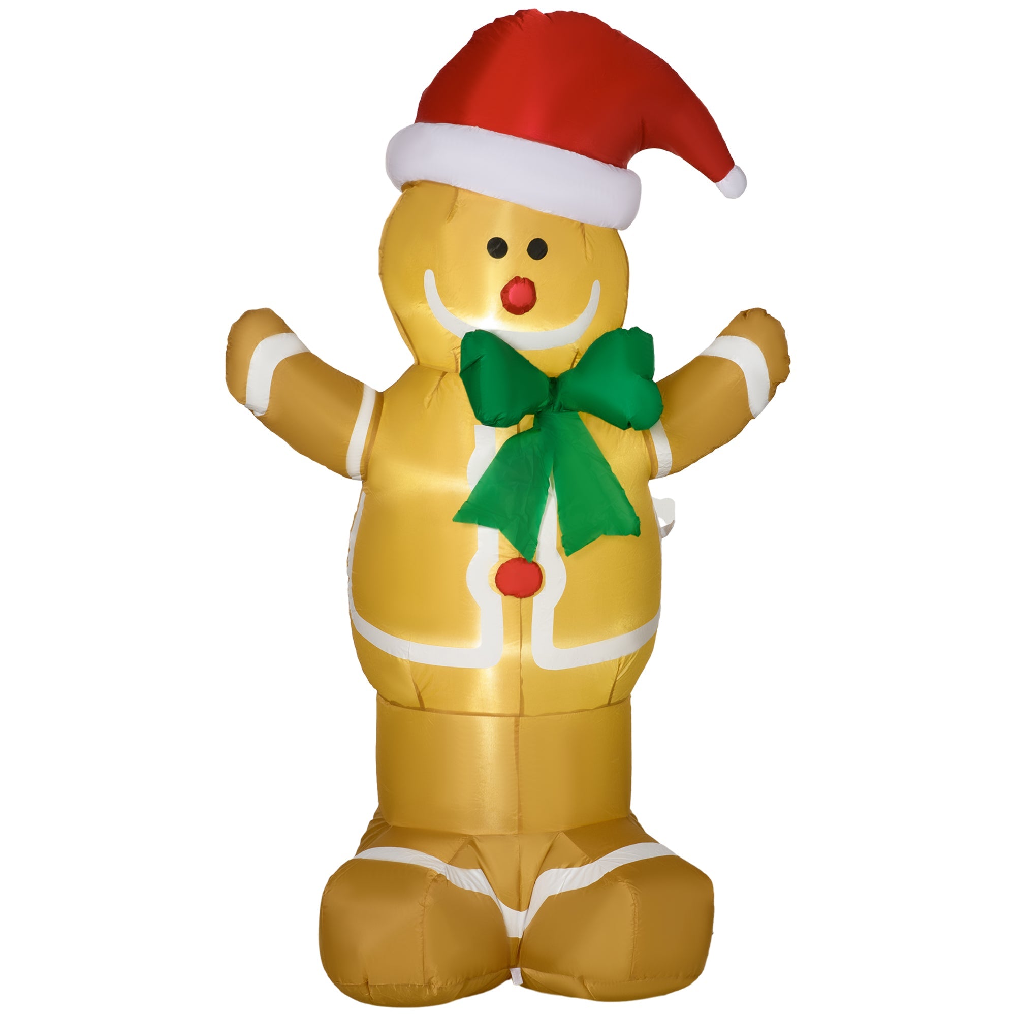 183cm Christmas Inflatable Gingerbread Man Holiday Yard Lawn Decoration with LED Lights, Indoor Outdoor Blow Up Decor-0