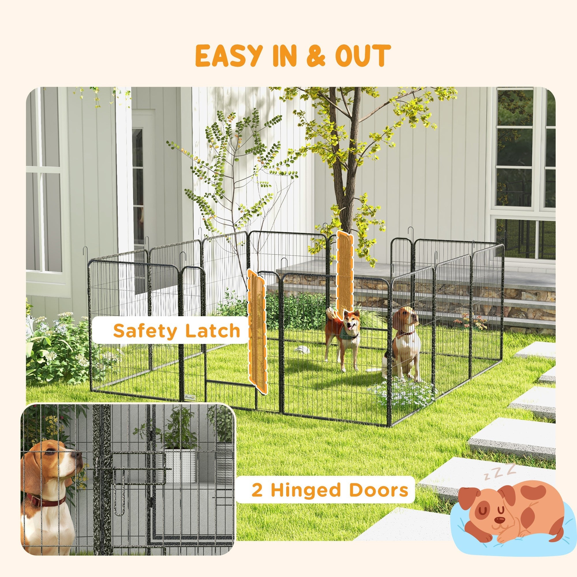 Heavy Duty Puppy Play Pen, 12 Panels Pet Exercise Pet, Pet Playpen for Small, Medium and Large Dogs-4