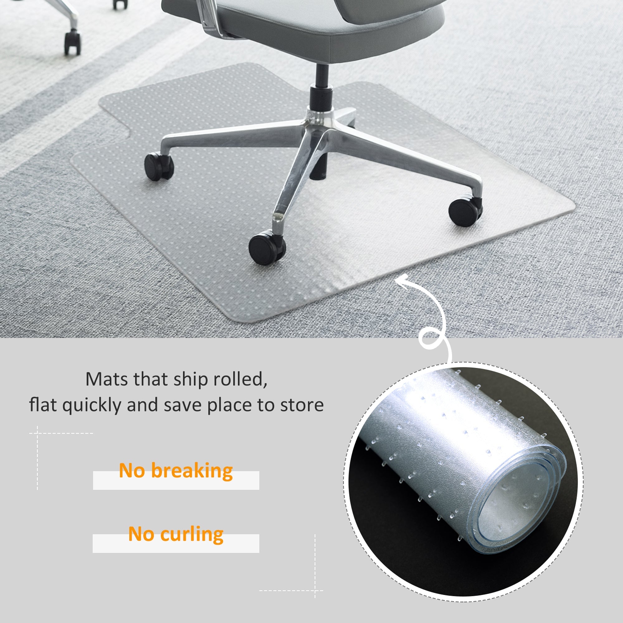 Office Carpet Protector Chair Mat Clear Spike Non Slip Chairmat Frosted Lipped-3