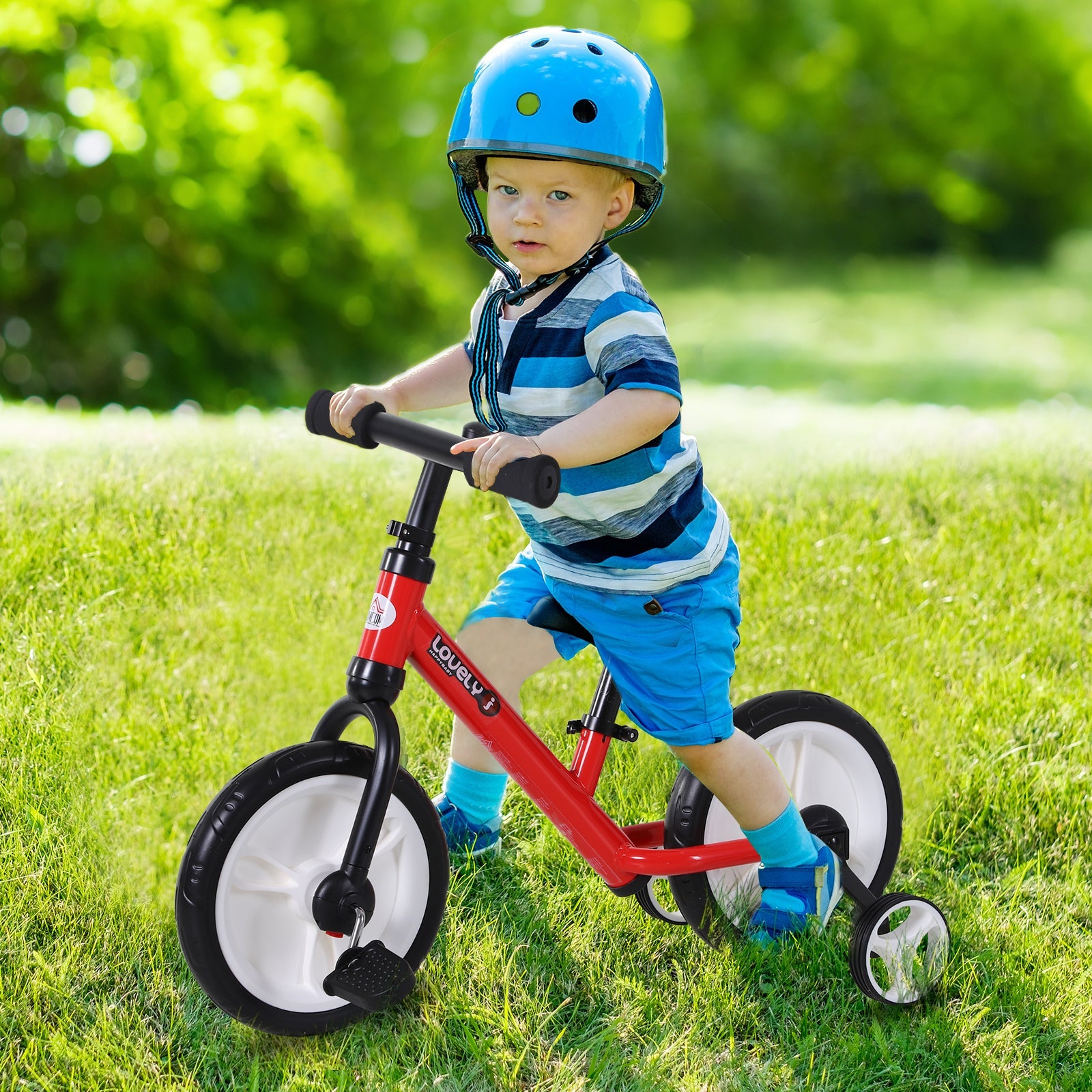 PP Toddlers Removable Stabiliser Balance Bike Red-1
