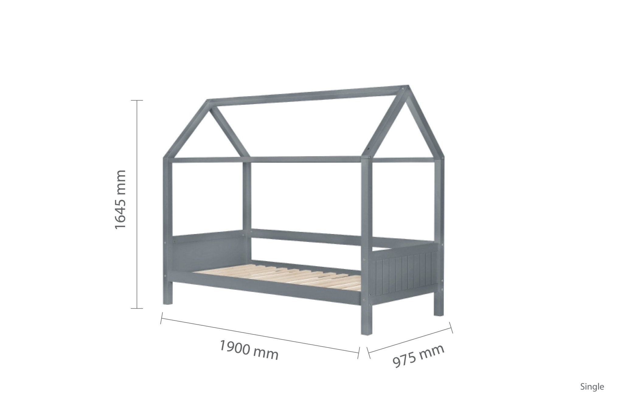 Home Single Bed - Grey-3