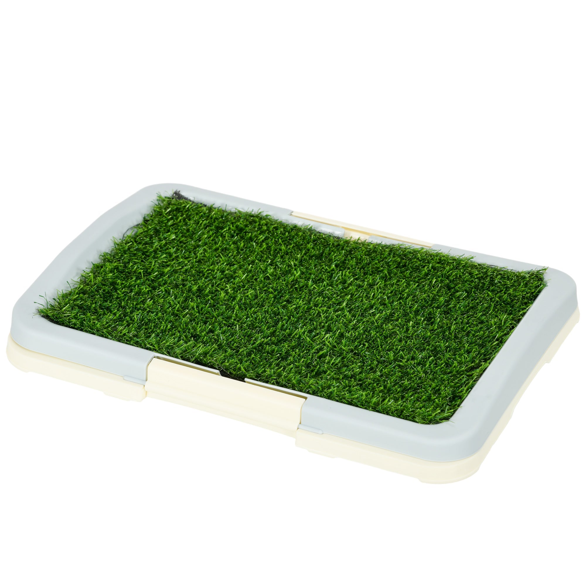 Puppy Training Pad Indoor Portable Puppy Pee Pad with Artificial Grass, Grid Panel, Tray, 46.5 x 34cm-0