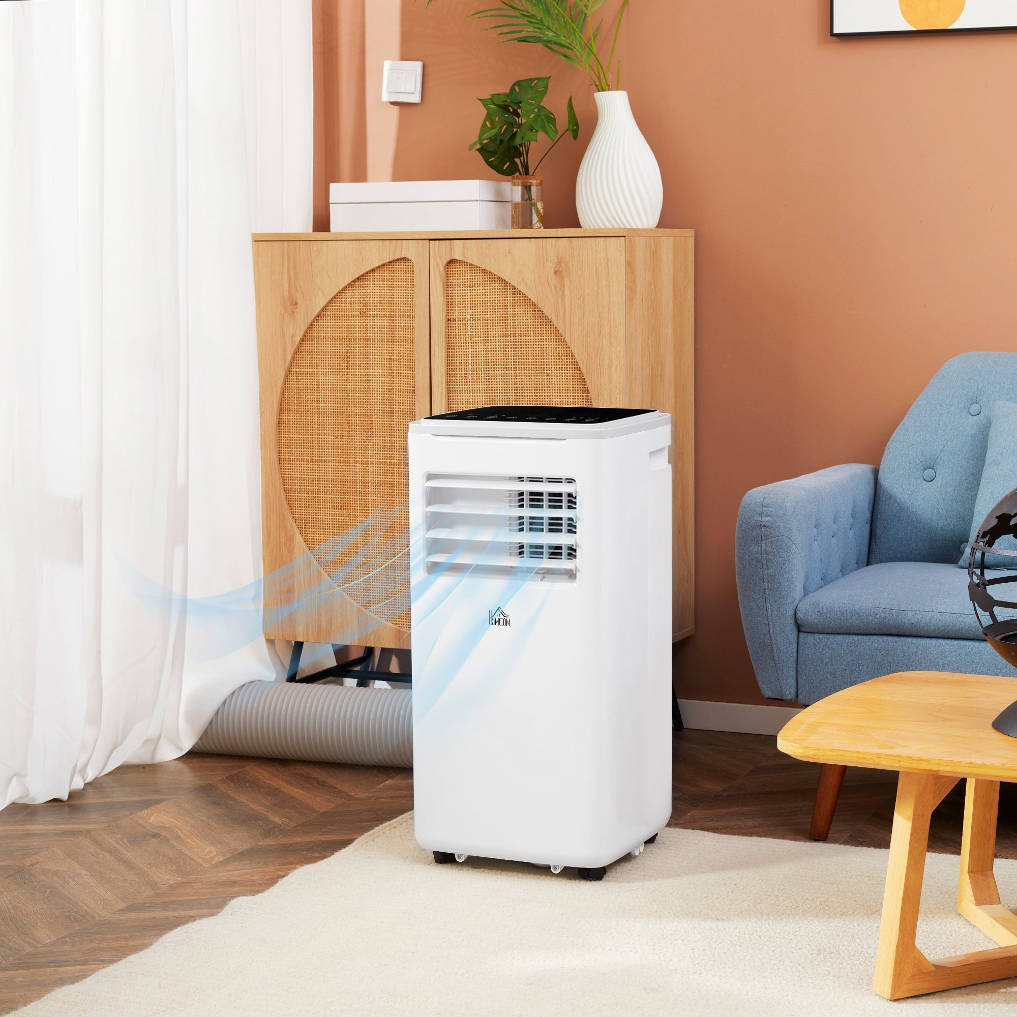 9,000 BTU Portable Air Conditioner, Smart Home WiFi Compatible, Dehumidifier Cooling Fan for Room up to 20m², with Remote, LED Display White-1