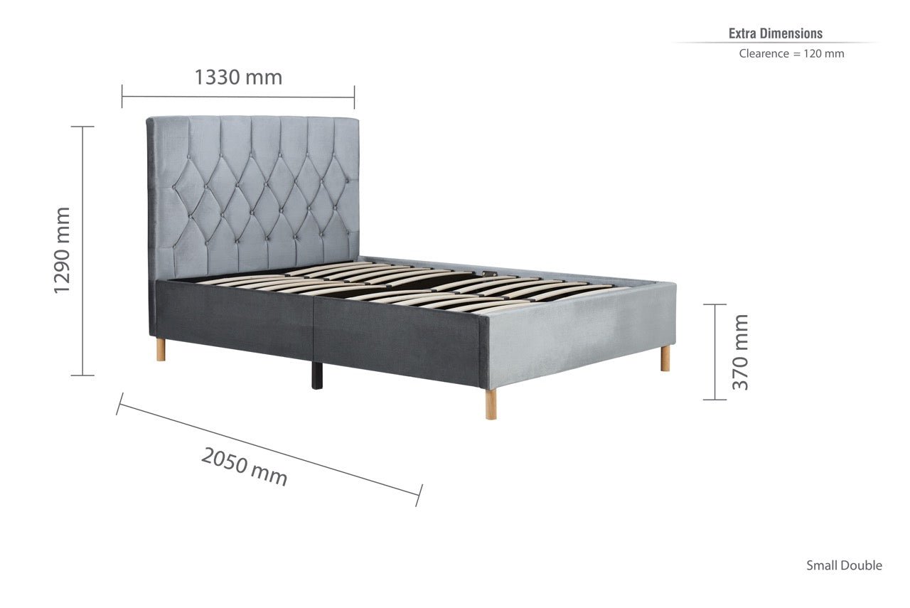 Loxley Small Double Bed Grey-1
