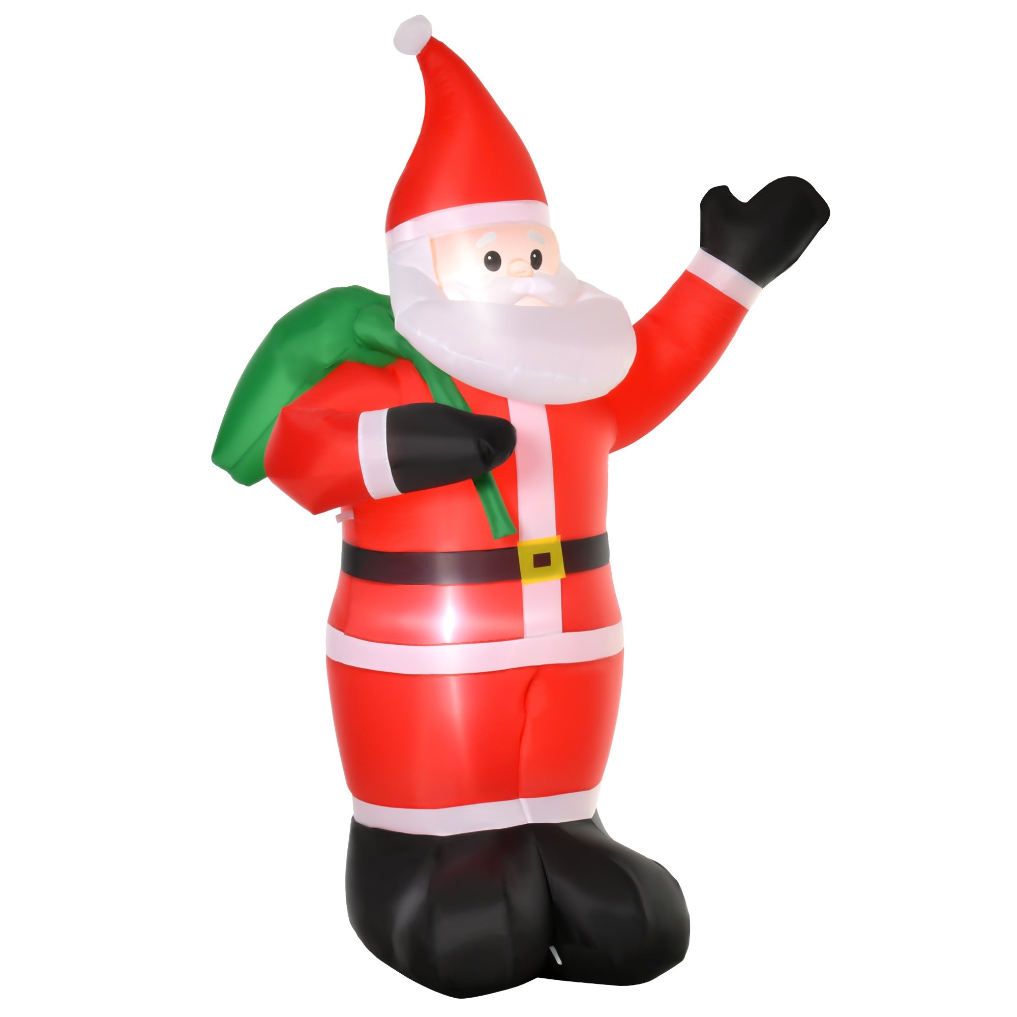 2.4m Christmas Inflatable Santa Holiday Yard Decoration with LED Lights, Indoor Outdoor Lawn Blow Up Decor-0