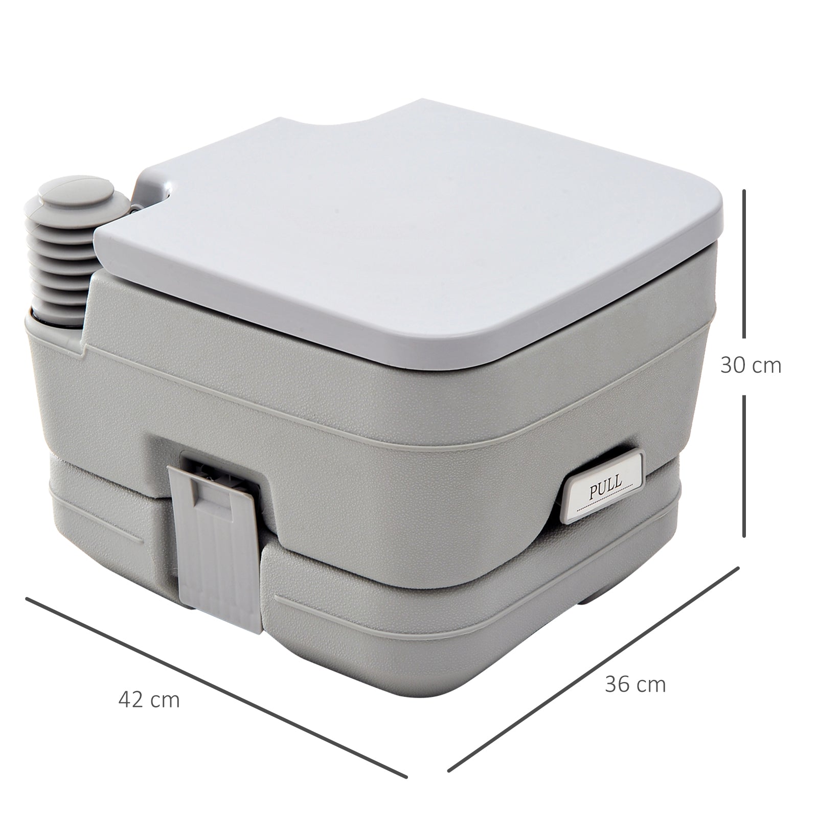 10L Portable Travel Toilet Outdoor Camping Picnic with 2 Detachable Tanks & Push-button Operation, Grey-2