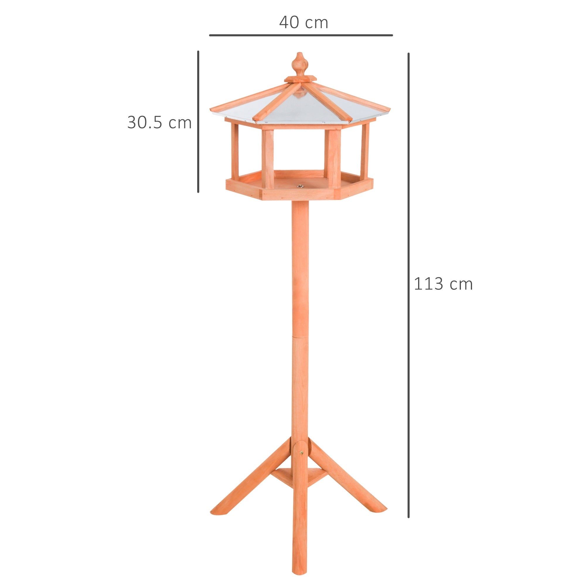 Deluxe Bird Stand Feeder Table Feeding Station Wooden Garden Wood Coop Parrot Stand 113cm High New-2