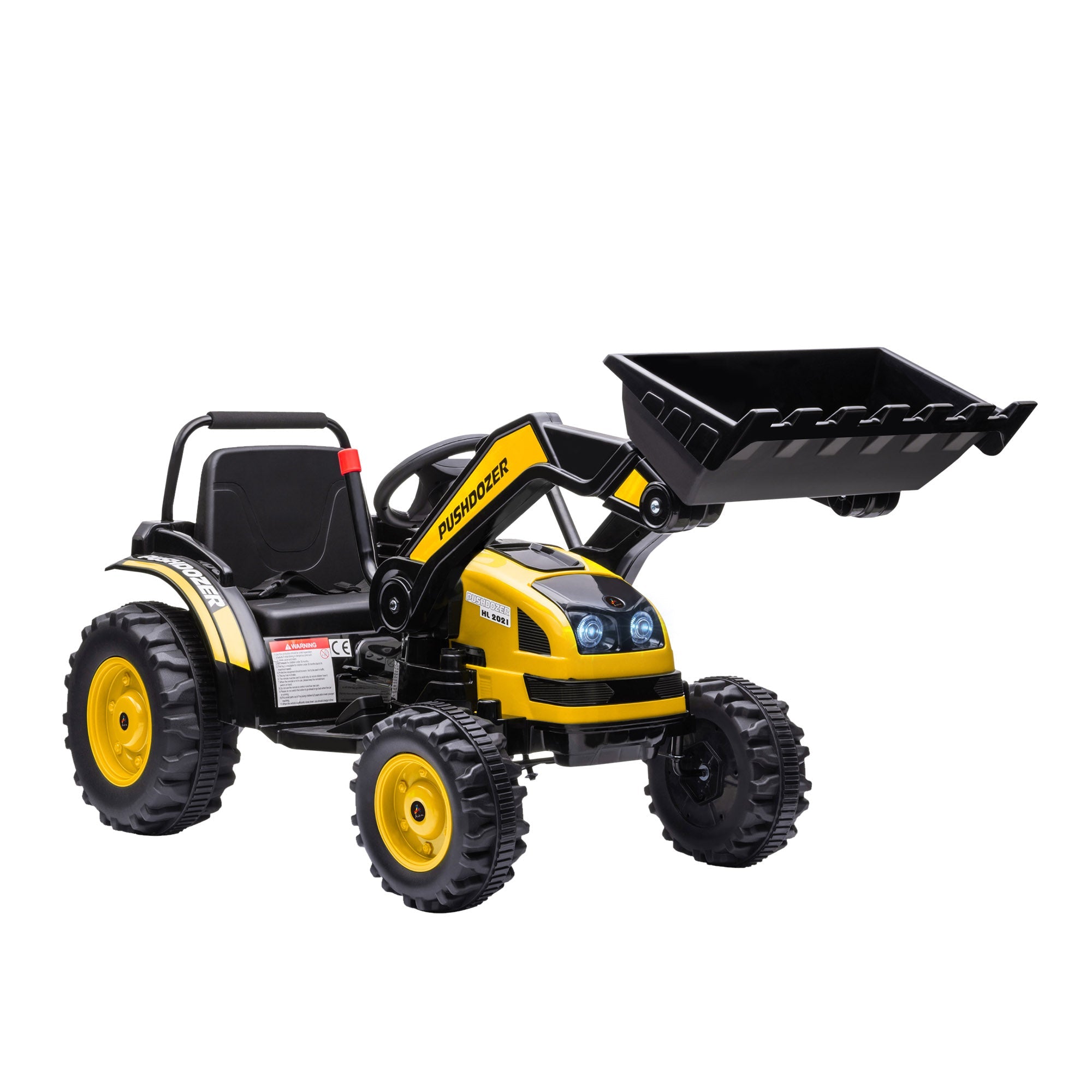 Kids Digger Ride On Excavator 6V Battery Powered Construction Tractor Music Headlight Moving Forward Backward Gear for 3-5 years old Yellow-0