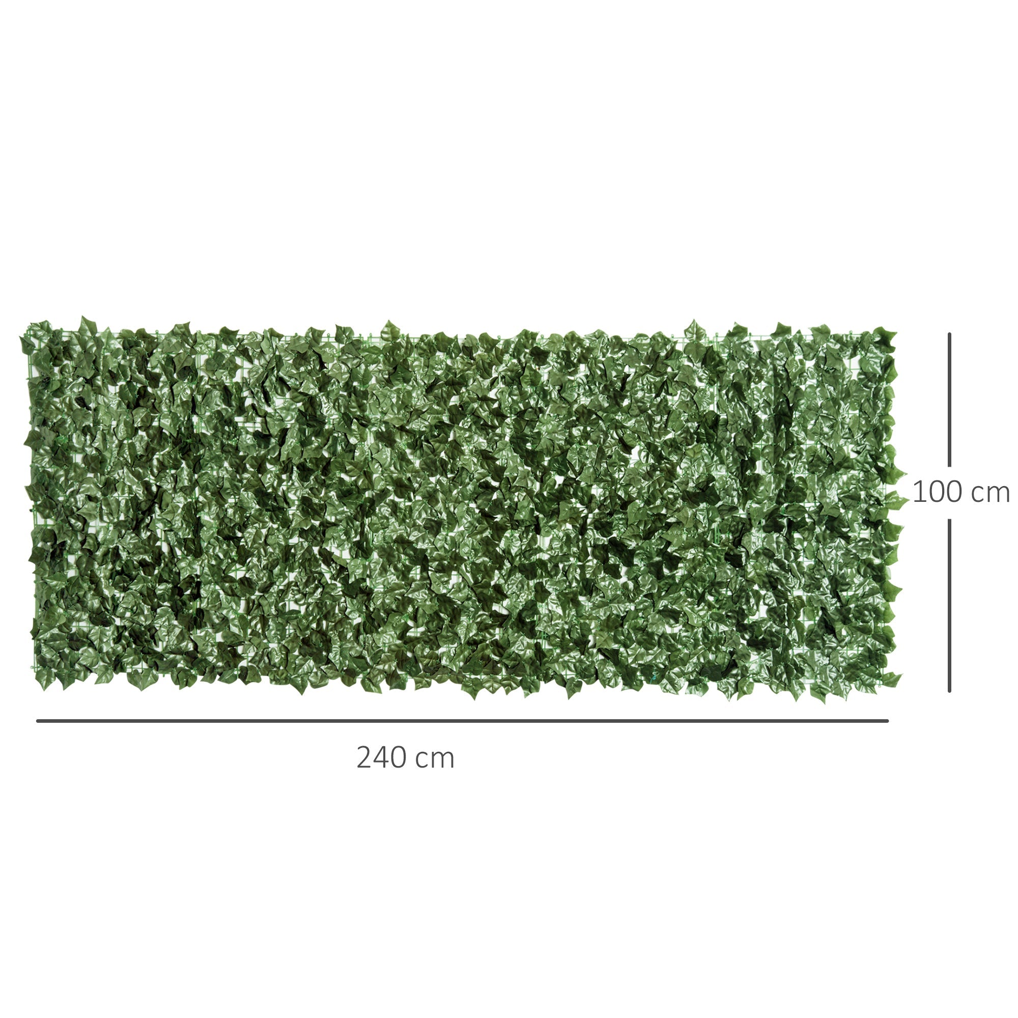 4-Piece Artificial Leaf Hedge Screen Privacy Fence Panel for Garden Outdoor Indoor Decor, Dark Green, 2.4M x 1M-2