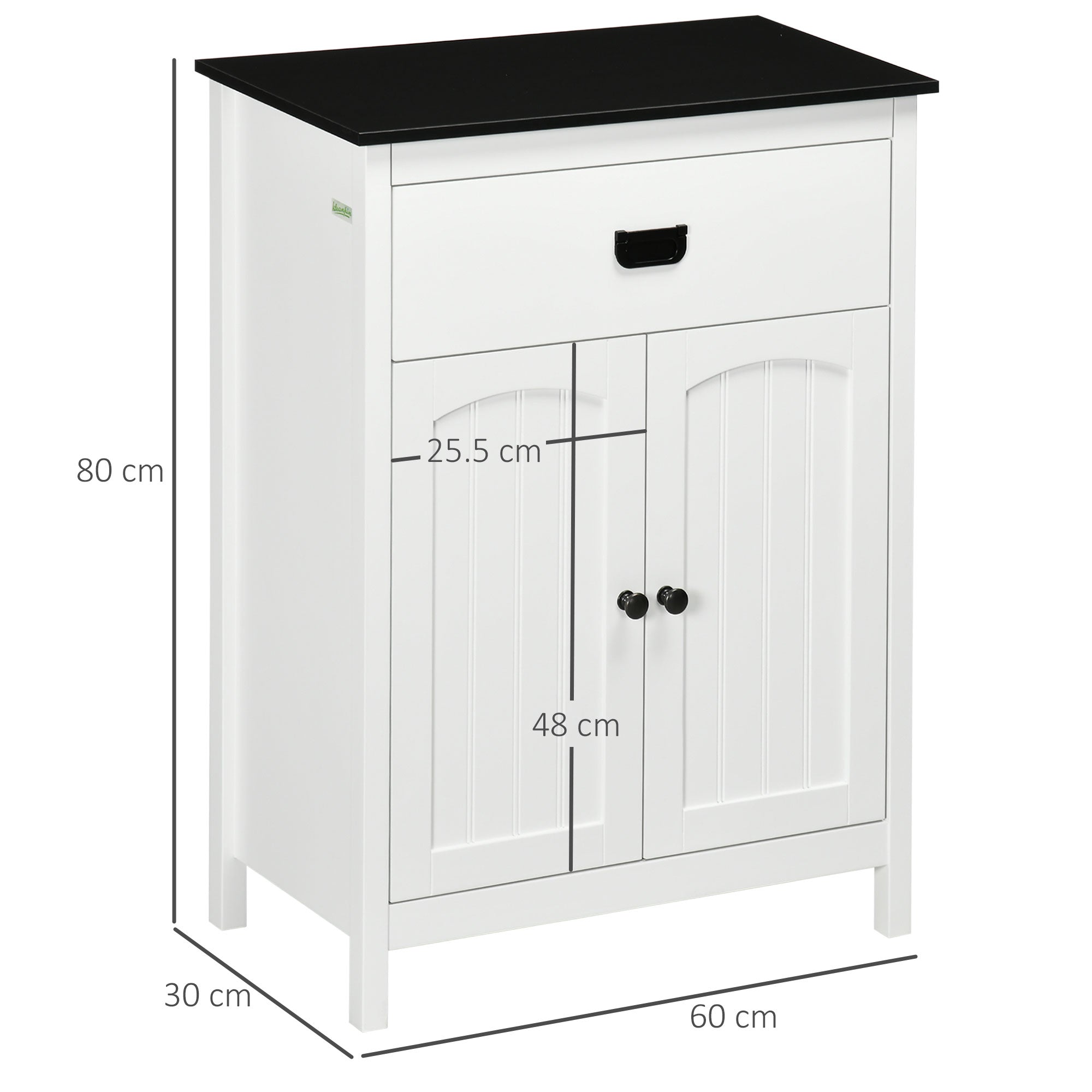 Bathroom Cabinet, Bathroom Storage Unit with Drawer, Double Door Cabinet, Adjustable Shelf for Living Room, White-2