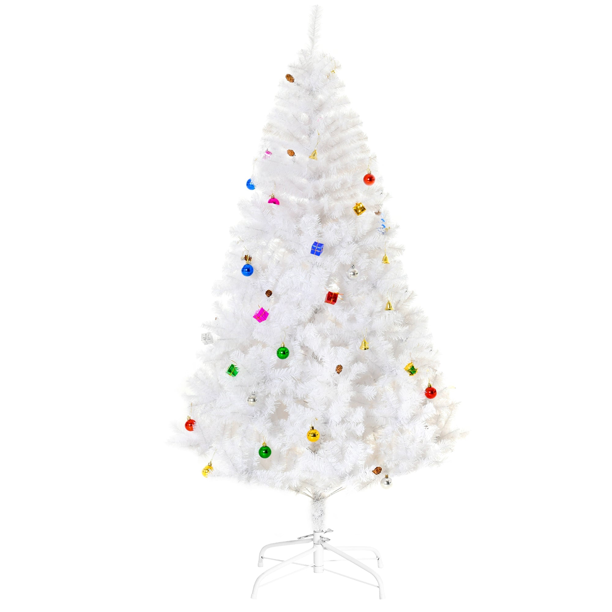 6ft Snow Artificial Christmas Tree w/Metal Stand Decorations Home Seasonal Elegant Faux-0