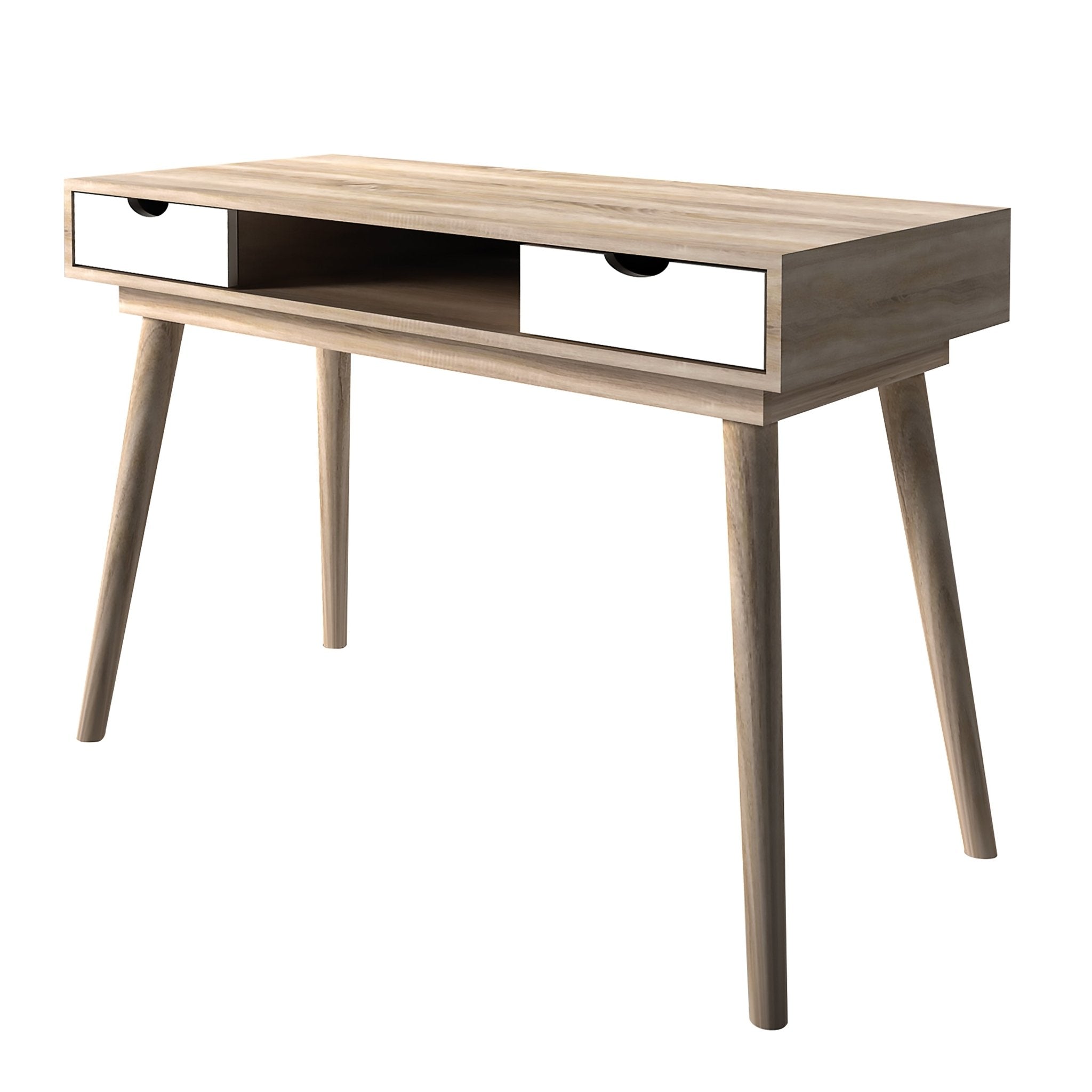 Scandi Desk Oak With White Drawers-0