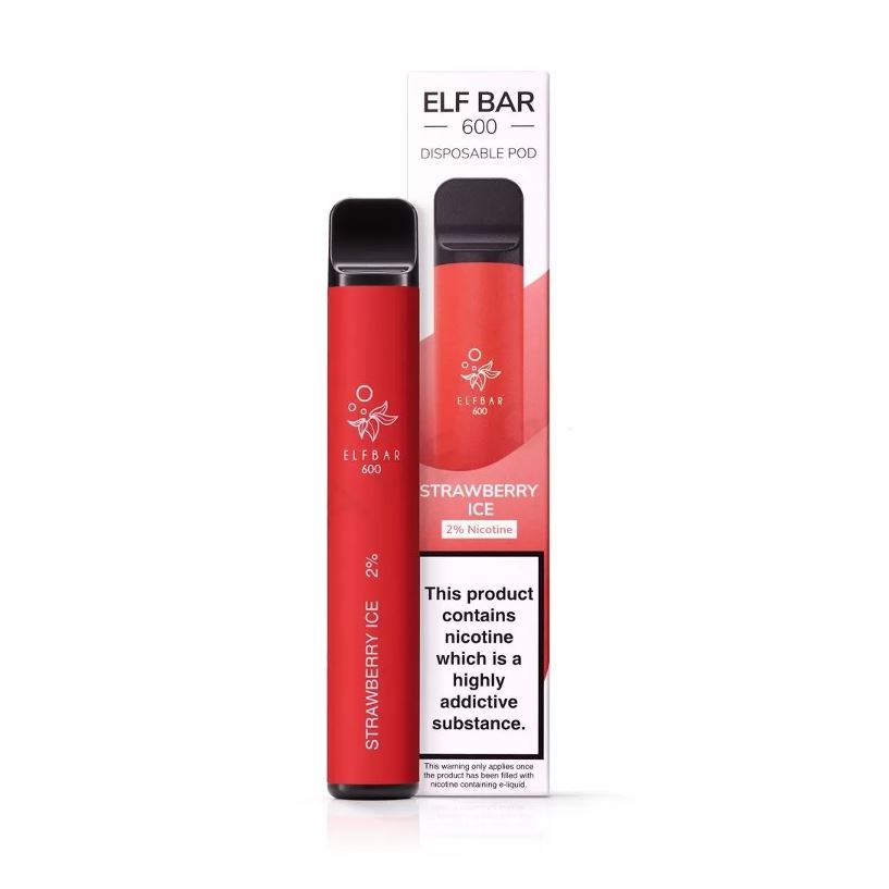 Elf Bar Zero Nicotine Disposable Vape 600 Puffs - Strawberry Ice
