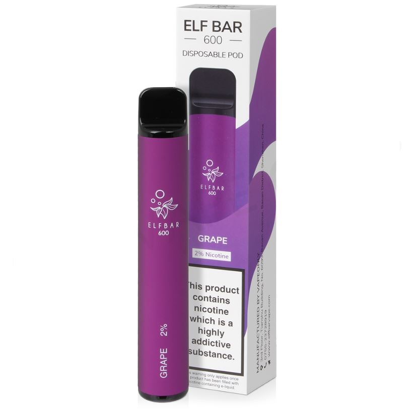 Elf Bar 2% Nicotine Disposable Vape 600 Puffs - Grape